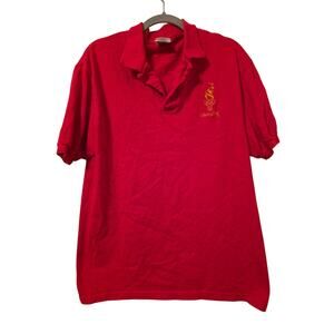 Vintage 1996 Atlanta Olympics Hanes Red Polo Shirt Mens L Embroidered